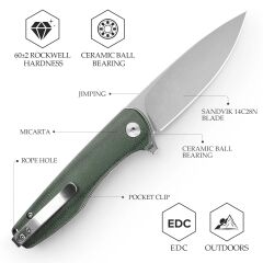 Trivisa Hummingbird-GM | Mikarta Sap | 14C28N Çelik Çakı | JM07-GM-14