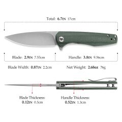 Trivisa Hummingbird-GM | Mikarta Sap | 14C28N Çelik Çakı | JM07-GM-14