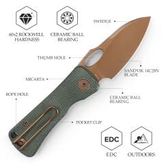 Trivisa Andromeda-GM | Mikarta Sap | 14C28N Çelik Çakı | YD02-GM-14
