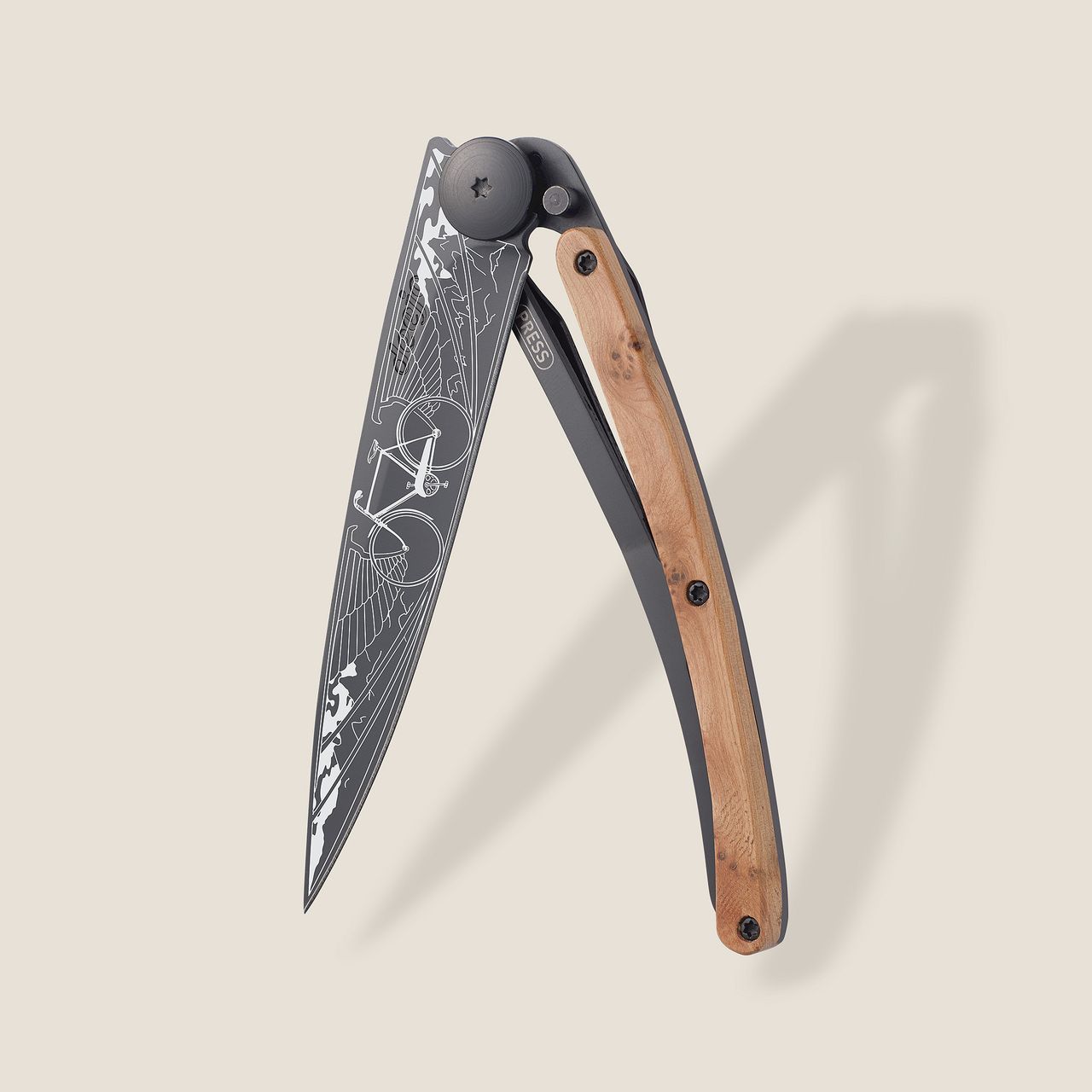 Deejo 37g, Juniper Wood / Bicycle Çakı