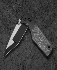 BESTECH CETUS BT2304C Siyah Bronz Titanyum Karbon Fiber Kakma Sap Siyah PVD Yatay Saten M390 Çelik Çakı