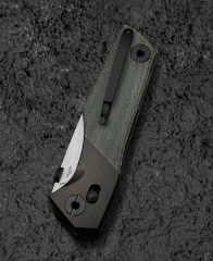 BESTECH CETUS BT2304A Siyah Bronz Titanyum Siyah Kanvas Micarta Kakma Siyah PVD Yatay Saten M390 Çelik Çakı