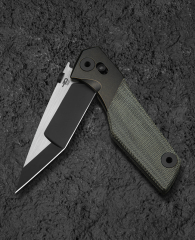 BESTECH CETUS BT2304A Siyah Bronz Titanyum Siyah Kanvas Micarta Kakma Siyah PVD Yatay Saten M390 Çelik Çakı