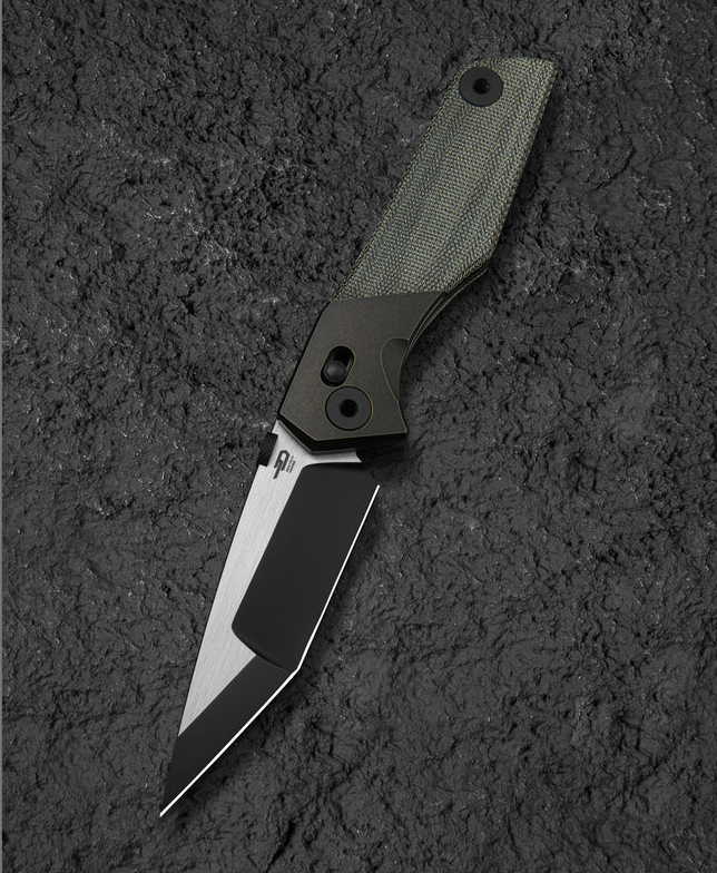 BESTECH CETUS BT2304A Siyah Bronz Titanyum Siyah Kanvas Micarta Kakma Siyah PVD Yatay Saten M390 Çelik Çakı