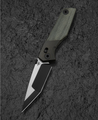 BESTECH CETUS BT2304A Siyah Bronz Titanyum Siyah Kanvas Micarta Kakma Siyah PVD Yatay Saten M390 Çelik Çakı