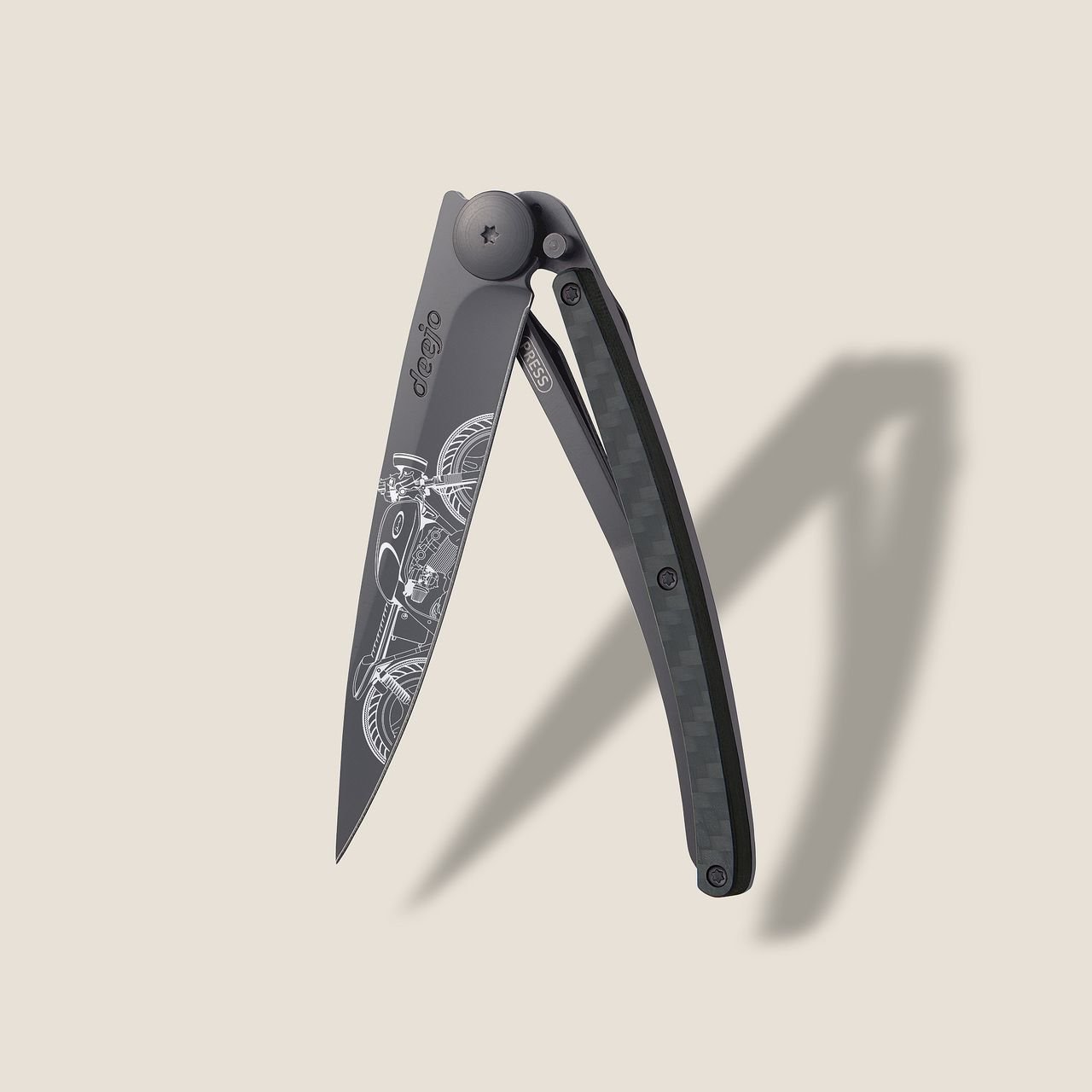Deejo 37g, Carbon Fiber / Café Racer Çakı