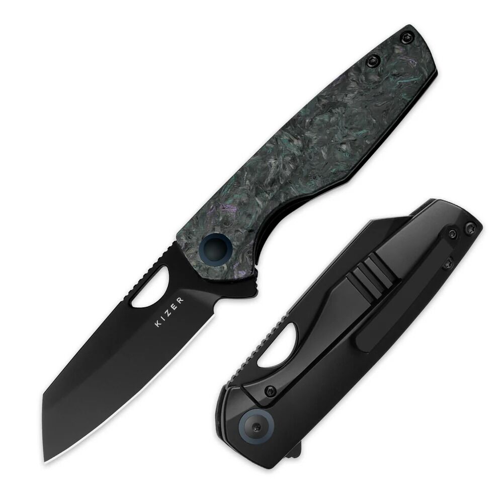Kizer Sparrow | Titanyum + Fat Carbon Medusa Sap | 20CV Çelik Çakı | Ki3628A3