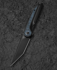 BESTECH BLIND FURY BT2303D Siyah Stonewash Titanyum Gök Mavisi Mermer Kakma Sap M390 Çelik Çakı