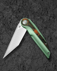 BESTECH BLIND FURY BT2303C Yeşil Titanyum Turuncu Karbon Fiber Kaplama Sap Stonewash+Saten M390 Çakı