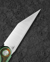 BESTECH Blind Fury | Yeşil Titanyum Turuncu Karbon Fiber Kaplama Sap | M390 Çelik Çakı | BT2303C
