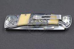 Columbia Company Sırttan Kilitli Gravür Desenli Çakı