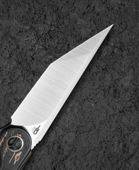 BESTECH BLIND FURY BT2303B Siyah Bronz Titanyum Bakır Karbon Fiber Kakma Sap Stonewash+Saten M390 Çakı