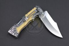 Columbia Company Sırttan Kilitli Gravür Desenli Çakı