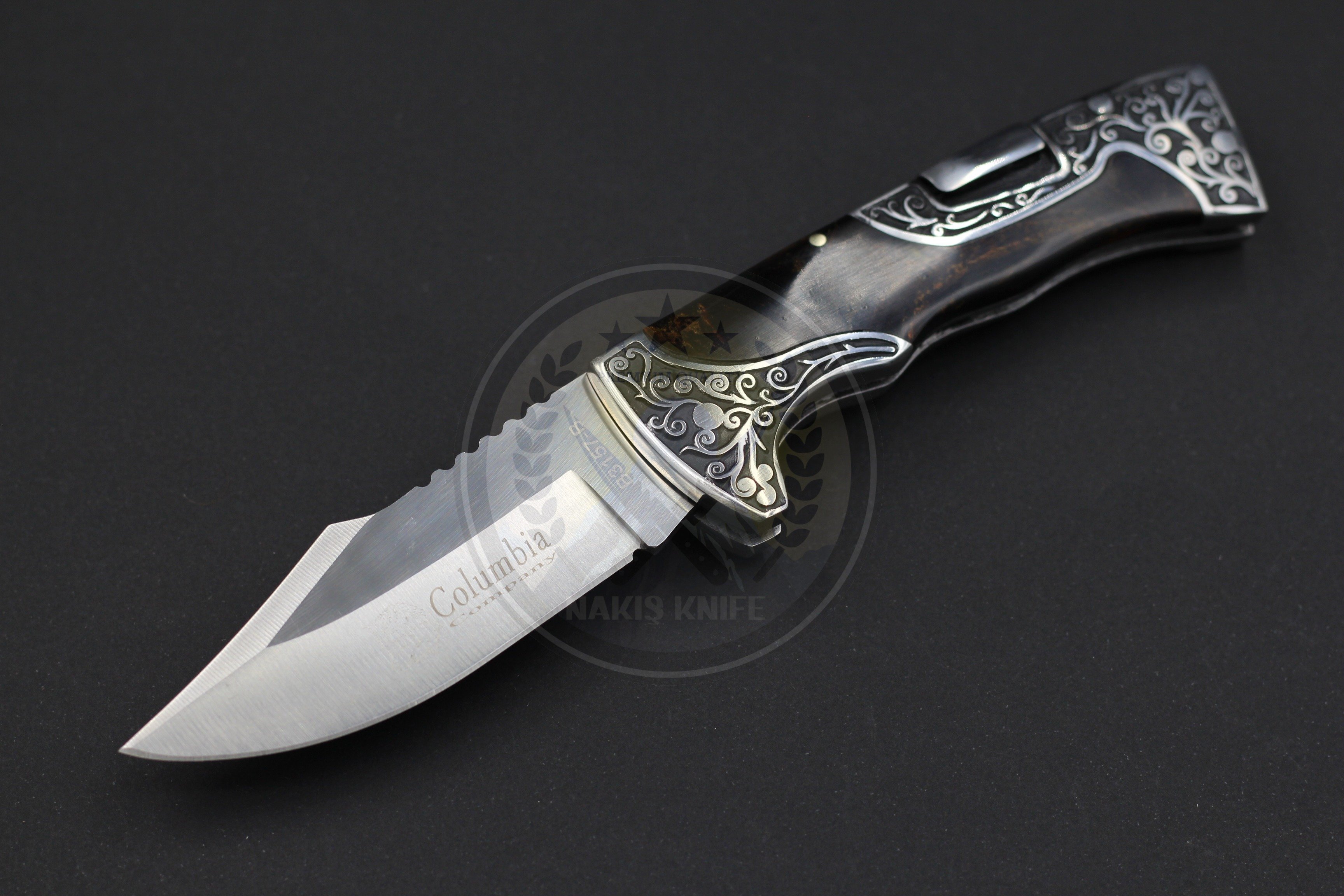 Columbia Company Sırttan Kilitli Gravür Desenli Çakı 20,5cm