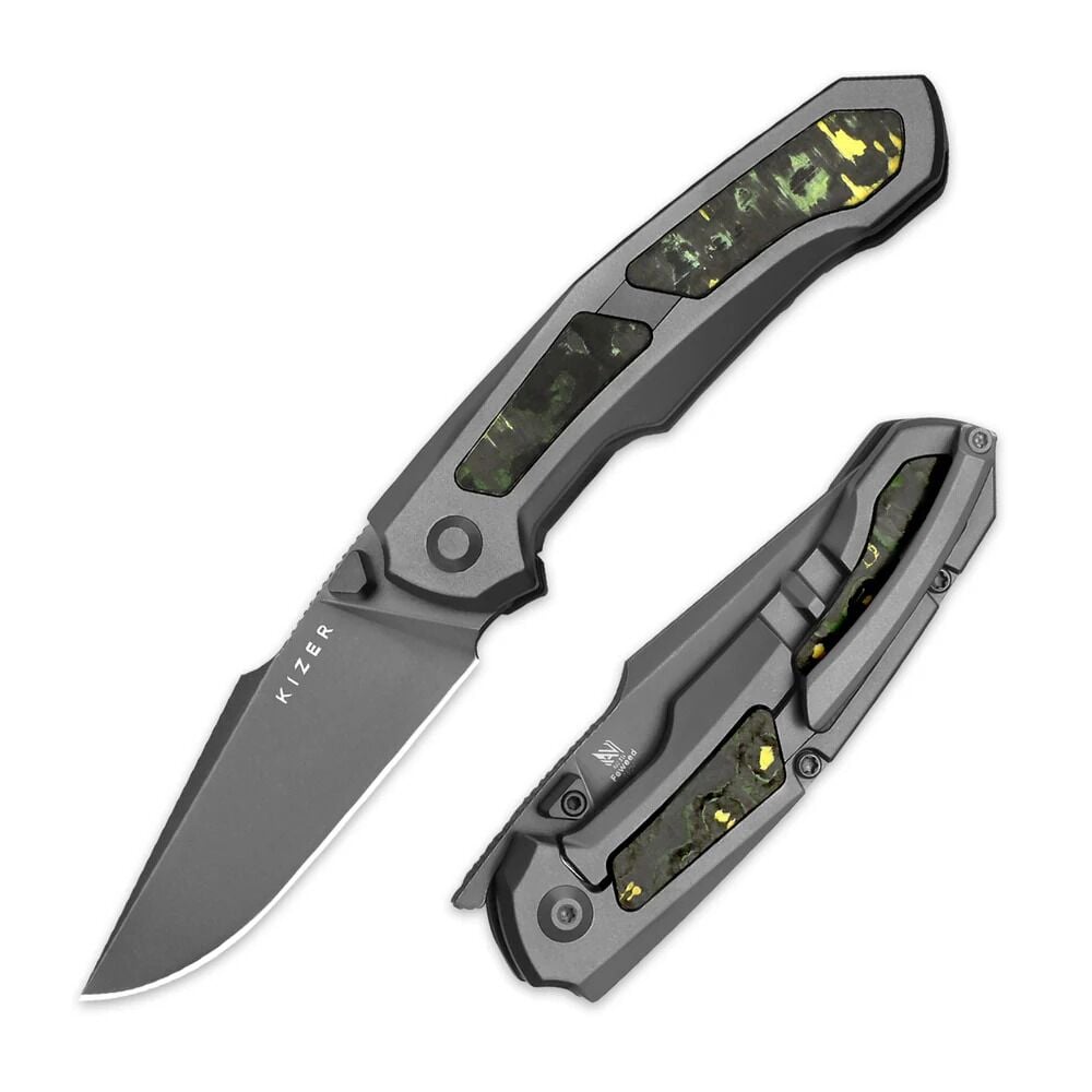 Kizer Feweed | Titanyum + Fat Karbon Sap | S90V Çelik Çakı | Ki3694A2