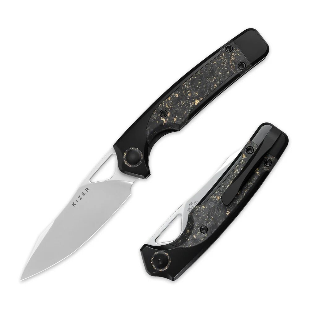 Ara | S45VN | Titanium & Carbon Fiber Gold Flake | Ki3729A1
