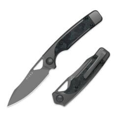 Kizer Ara | Titanyum + Camo Karbon Fiber Sap | S45VN Çelik Çakı | Ki3729A2