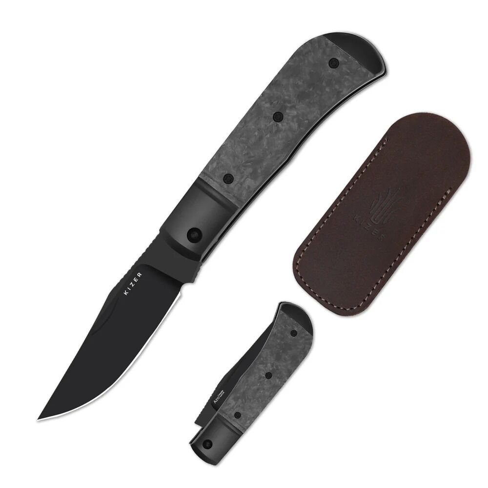 Kizer Trestle | Titanyum + Karbon Fiber Sap | S45VN Çelik Çakı | Ki3761A1