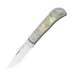Kizer Trestle | S45VN | Titanium & Mother of Pearl | KizerB™ 3761A3