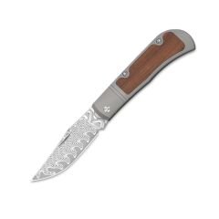 Kizer Trestle | Damascus | Titanium & Mkuruti Wood | KizerV™ 3761A2