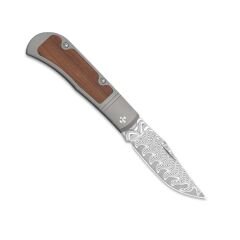 Kizer Trestle | Damascus | Titanium & Mkuruti Wood | KizerV™ 3761A2