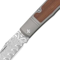 Kizer Trestle | Damascus | Titanium & Mkuruti Wood | KizerV™ 3761A2