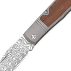 Kizer Trestle | Titanyum + Mkuruti Ağacı Sap | Damascus Çelik Çakı | V3761A2