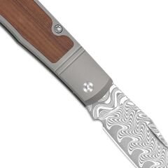 Kizer Trestle | Damascus | Titanium & Mkuruti Wood | KizerV™ 3761A2