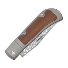 Kizer Trestle | Damascus | Titanium & Mkuruti Wood | KizerV™ 3761A2