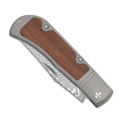 Kizer Trestle | Damascus | Titanium & Mkuruti Wood | KizerV™ 3761A2