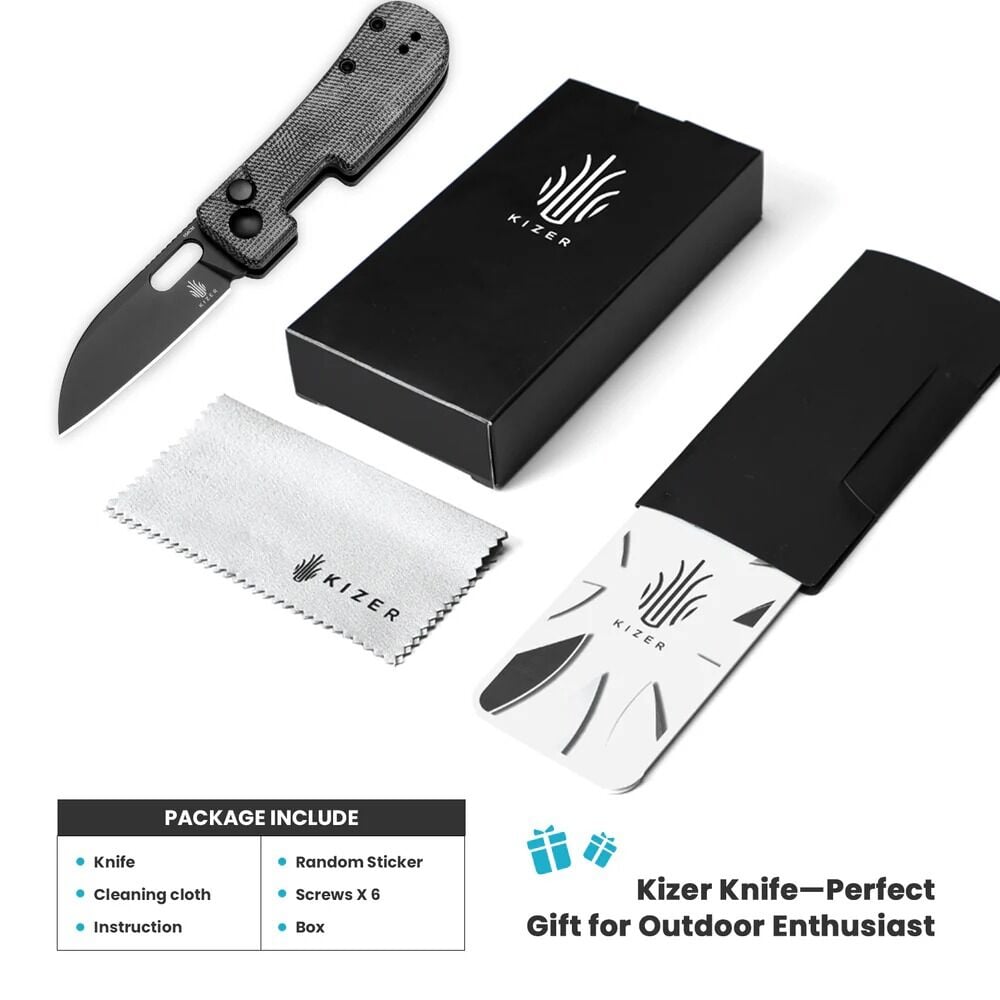 Kizer Banish | Mikarta Sap | 154CM Çelik Mini Çakı | V2676C1