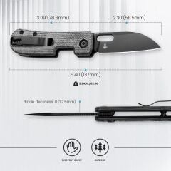 Kizer Banish | Mikarta Sap | 154CM Çelik Mini Çakı | V2676C1