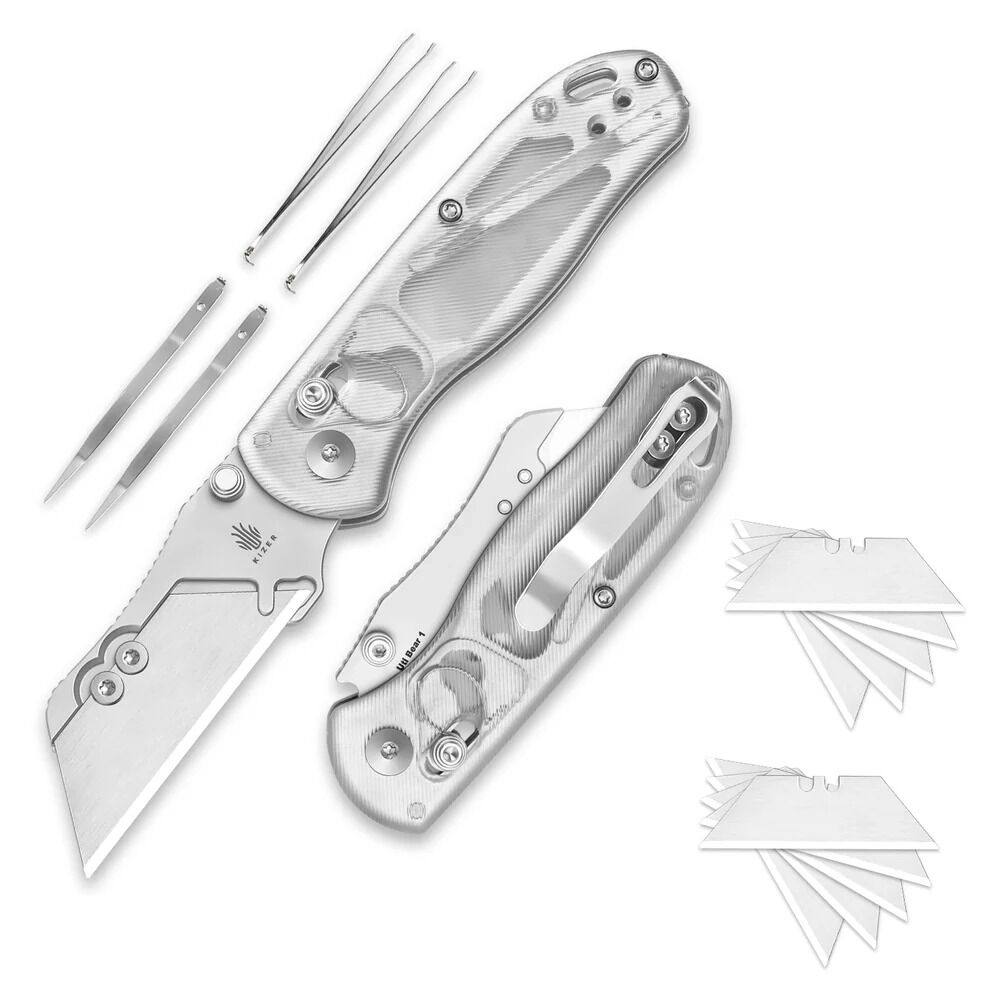 Kizer Drop Bear® Utility | Akrilik Sap | SK5 & 50Cr15MoV Çelik Çakı | V3619JA5